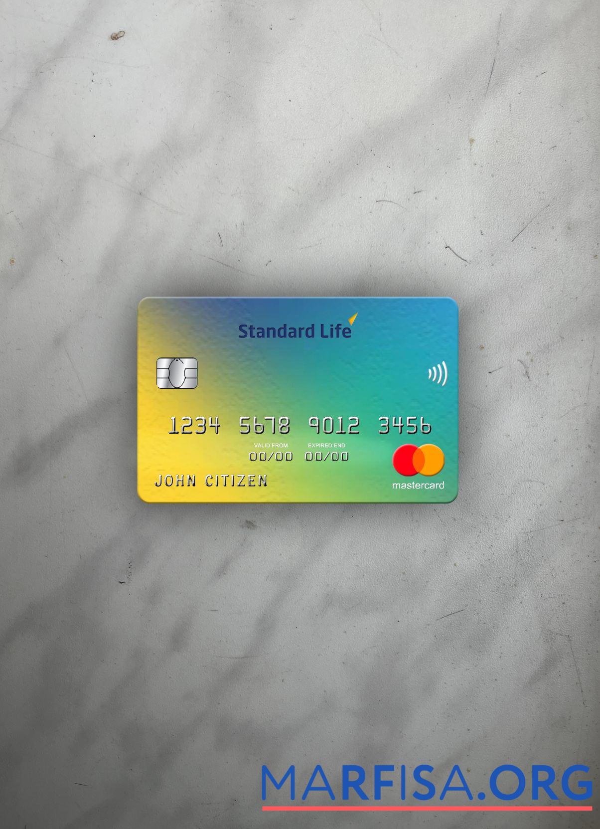 Realistic United Kingdom Standard Life bank mastercard photolook front real example